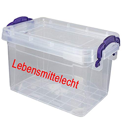 DIES&DAS 1,75-22,0 Liter Stapelbox Lagerbox Sichtbox Aufbewahrungsbox Transport-Kiste mit Deckel & Tragegriff LEBENSMITTELECHT 5 Liter von DIES&DAS