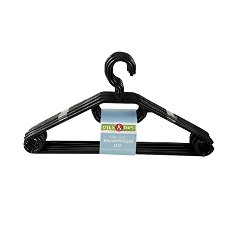 DIES&DAS 20 STK. Kleiderbügel Kunststoff weiß Krawattenhalter Gürtelhalter Antirutschrillen Haken drehbar von DIES&DAS