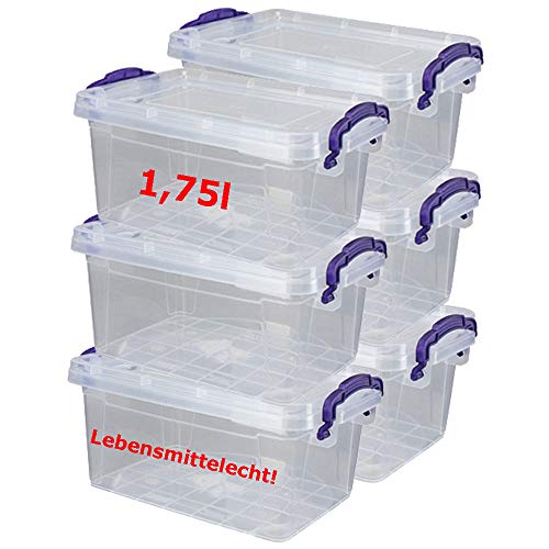 DIES&DAS 6er Set stapelbare Aufbewahrunsboxen Lagerboxen mit Deckel/Klickverschluss u. Griffen - 1,75 L Lebensmittelecht DIES&DAS 6er Set stapelbare Aufbewahrunsboxen Lagerboxen mit Deckel/Klickverschluss u. Griffen - 1,75 L Lebensmittelecht von DIES&DAS