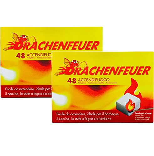 DIES&DAS Drachenfeuer 2 Pakete 96 Würfel Feueranzünder von Dies&Das