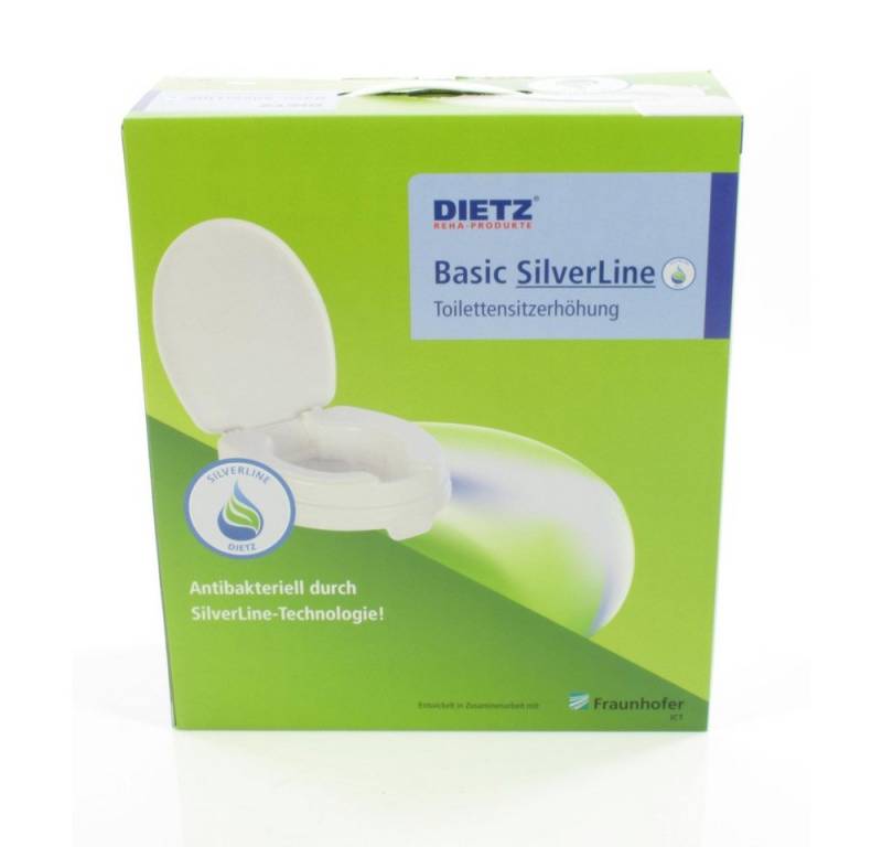 DIETZ® REHA-PRODUKTE Toiletten-Stuhl Dietz Toilettensitzerhöhung mit Deckel Basic Silve von DIETZ® REHA-PRODUKTE