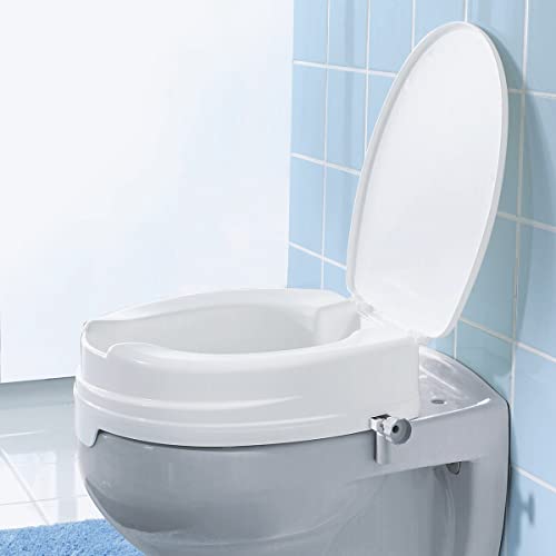 DIETZ REHA PRODUKTE Sitzerhöhung mit Deckel, Toilettenaufsatz mit Intimausschnitt, Toilettensitzerhöhung WC-Aufsatz, 10 cm hoch von DIETZ REHA PRODUKTE
