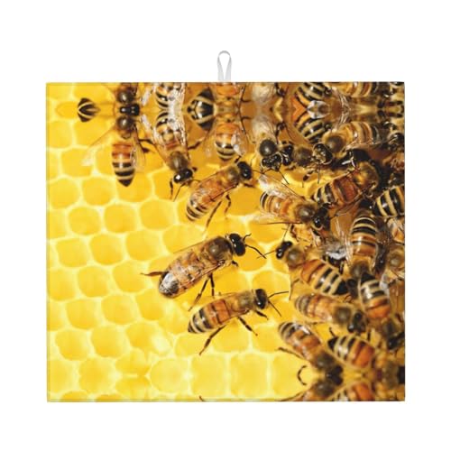 Abtropfmatte mit Bienen-Motiv, niedlich, für Küche, ästhetisch, saugfähig, Abtropfmatte, leicht zu reinigen Abtropfmatte mit Bienen-Motiv, niedlich, für Küche, ästhetisch, saugfähig, Abtropfmatte, leicht zu reinigen von DIEzig