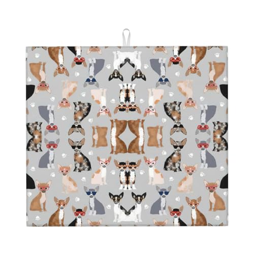 Abtropfmatte mit Chihuahua-Motiv, niedlich, für Küche, ästhetisch, saugfähig, Abtropfmatte, leicht zu reinigen Abtropfmatte mit Chihuahua-Motiv, niedlich, für Küche, ästhetisch, saugfähig, Abtropfmatte, leicht zu reinigen von DIEzig