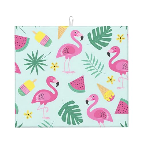 Abtropfmatte mit Flamingo-Eiscreme-Motiv, niedlich, für Küche, ästhetisch, saugfähig, Abtropfmatte, leicht zu reinigen Abtropfmatte mit Flamingo-Eiscreme-Motiv, niedlich, für Küche, ästhetisch, saugfähig, Abtropfmatte, leicht zu reinigen von DIEzig