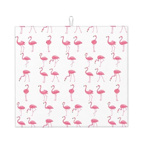 Abtropfmatte mit Flamingos auf weißem Druck, niedliche Abtropfmatte für Küche, ästhetisch, saugfähig, leicht zu reinigen Abtropfmatte mit Flamingos auf weißem Druck, niedliche Abtropfmatte für Küche, ästhetisch, saugfähig, leicht zu reinigen von DIEzig