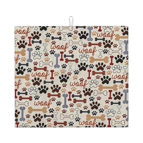 Abtropfmatte mit Knochen- und Pfotenabdruck, niedliche Abtropfmatte für Küche, ästhetisch, saugfähig, leicht zu reinigen Abtropfmatte mit Knochen- und Pfotenabdruck, niedliche Abtropfmatte für Küche, ästhetisch, saugfähig, leicht zu reinigen von DIEzig