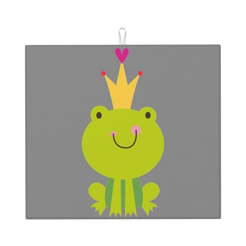 Abtropfmatte mit Kronenfrosch-Druck, niedliche Abtropfmatte für Küche, ästhetisch, saugfähig, leicht zu reinigen Abtropfmatte mit Kronenfrosch-Druck, niedliche Abtropfmatte für Küche, ästhetisch, saugfähig, leicht zu reinigen von DIEzig