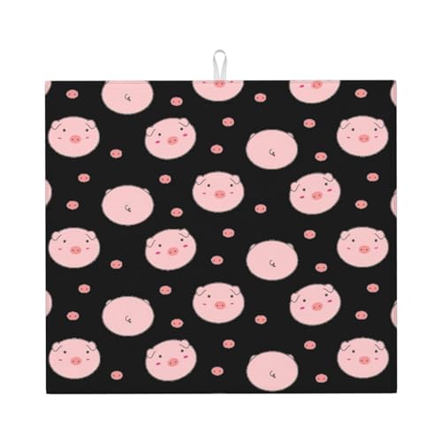 Abtropfmatte mit Puderschwein-Druck, niedlich, ästhetisch, saugfähig, Abtropfmatte, leicht zu reinigen Abtropfmatte mit Puderschwein-Druck, niedlich, ästhetisch, saugfähig, Abtropfmatte, leicht zu reinigen von DIEzig