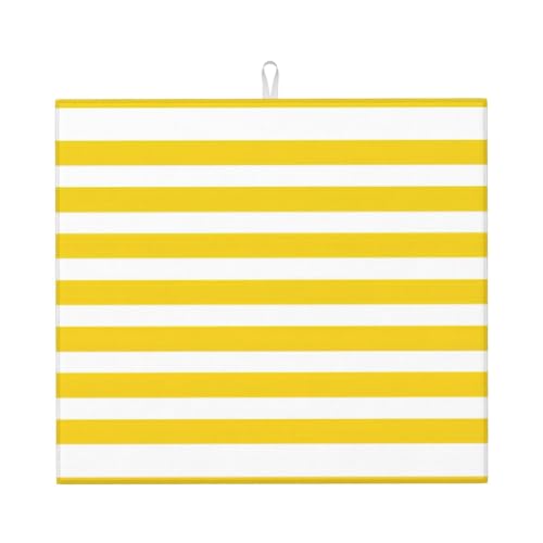 Abtropfmatte mit Zitronenschale, gelbe Streifen, niedlich, für Küche, ästhetisch, saugfähig, Abtropfmatte, leicht zu reinigen Abtropfmatte mit Zitronenschale, gelbe Streifen, niedlich, für Küche, ästhetisch, saugfähig, Abtropfmatte, leicht zu reinigen von DIEzig