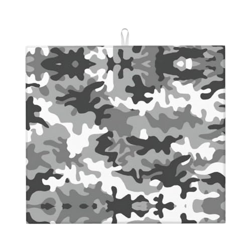 Abtropfmatte mit digitalem Camouflage-Druck, für Küche, ästhetisch, saugfähig, Abtropfmatte, leicht zu reinigen von DIEzig