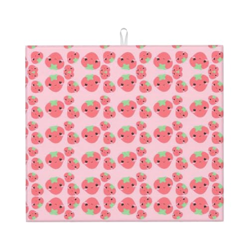 Abtropfmatte mit niedlichem Erdbeerdruck, für Küche, ästhetisch, saugfähig, Abtropfmatte, leicht zu reinigen Abtropfmatte mit niedlichem Erdbeerdruck, für Küche, ästhetisch, saugfähig, Abtropfmatte, leicht zu reinigen von DIEzig