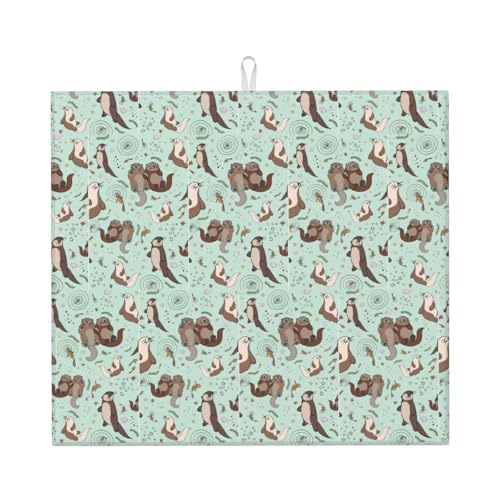 Abtropfmatte mit niedlichem Otter-Motiv, für Küche, ästhetisch, saugfähig, Abtropfmatte, leicht zu reinigen Abtropfmatte mit niedlichem Otter-Motiv, für Küche, ästhetisch, saugfähig, Abtropfmatte, leicht zu reinigen von DIEzig