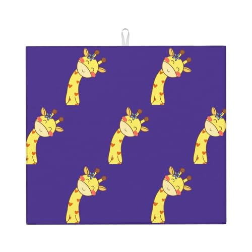 Abtropfmatte mit niedlicher Schleife, Giraffen-Druck, niedliche Abtropfmatte für Küche, ästhetisch, saugfähig, leicht zu reinigen Abtropfmatte mit niedlicher Schleife, Giraffen-Druck, niedliche Abtropfmatte für Küche, ästhetisch, saugfähig, leicht zu reinigen von DIEzig