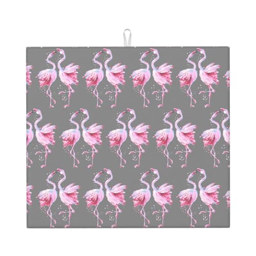 Abtropfmatte mit tropischem Flamingodruck, niedliche Abtropfmatte für Küche, ästhetisch, saugfähig, leicht zu reinigen Abtropfmatte mit tropischem Flamingodruck, niedliche Abtropfmatte für Küche, ästhetisch, saugfähig, leicht zu reinigen von DIEzig
