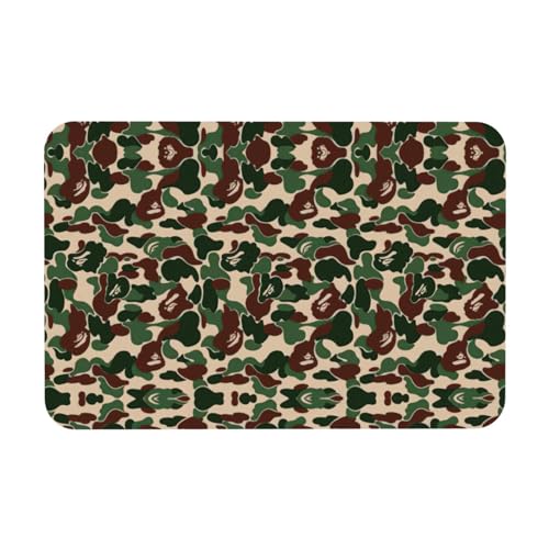 Aniaml Kieselgur-Matte, Herbstmatte, weiche Bodenmatte, Duschkissen, rutschfeste Gummi-Rückseite, Tarnmuster, 39,9 x 60,9 cm, Grün von DIEzig