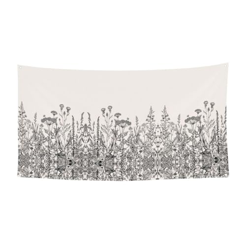 Blumen-Kräuter, botanische Gravur, Druck, hängende Halloween-Party-Banner für Feiertage, 1 Stück, ideal für Halloween-Weihnachtsfeiern von DIEzig