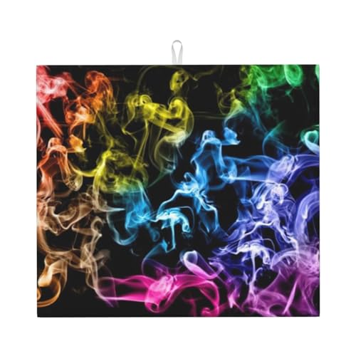 Bunte Abtropfmatte mit Rauchdruck, niedliche Abtropfmatte für Küche, ästhetisch, saugfähig, leicht zu reinigen Bunte Abtropfmatte mit Rauchdruck, niedliche Abtropfmatte für Küche, ästhetisch, saugfähig, leicht zu reinigen von DIEzig