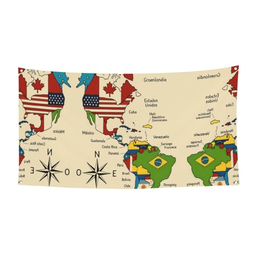 Bunte Karte von Amerikas Coun Druck, hängende Halloween-Party-Banner für Feiertage, 1 Stück, ideal für Halloween-Weihnachtsfeiern von DIEzig