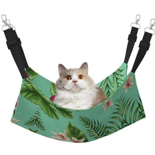DIEzig Hängematte, Motiv: Hawaiianische tropische Blätter, Blumen, mittelgroß, weiches Bett für Kätzchen, Frettchen, Welpen oder kleine Haustiere DIEzig Hängematte, Motiv: Hawaiianische tropische Blätter, Blumen, mittelgroß, weiches Bett für Kätzchen, Frettchen, Welpen oder kleine Haustiere von DIEzig
