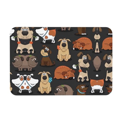 DIEzig Hunde-Corgi-Aufdruck, Kieselgur-Matte, Herbstmatte, weiche Bodenmatte, Duschkissen, rutschfeste Gummi-Rückseite, 39,9 x 60,9 cm von DIEzig