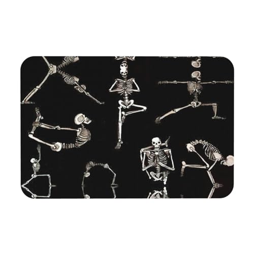 DIEzig Kieselgur-Matte, Motiv: Skelette, Yoga-Druck, 39,9 x 60,9 cm, weiche Bodenmatte, Duschkissen, rutschfeste Gummi-Rückseite von DIEzig