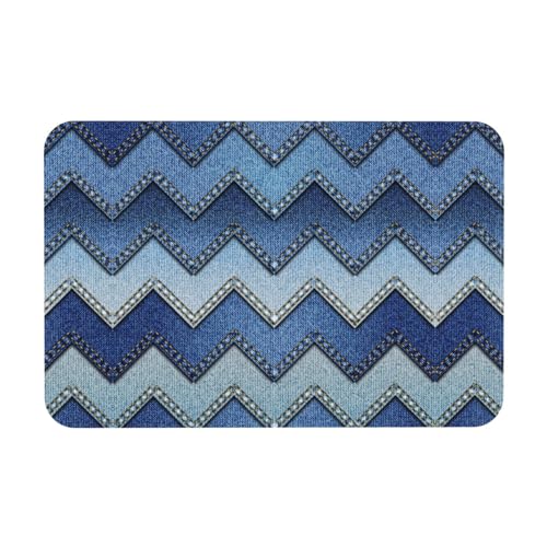 DIEzig Kieselgur mit Farbverlauf, blauer Denim-Druck, 40 x 60 cm, Herbstmatte, weiche Bodenmatte, Duschkissen, rutschfeste Gummi-Rückseite von DIEzig