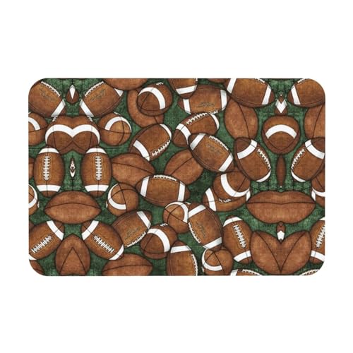 DIEzig Kieselgur mit Fußball-Motiv, 39,9 x 60,9 cm, Herbst-weiche Bodenmatte, Duschkissen, rutschfeste Gummi-Rückseite von DIEzig
