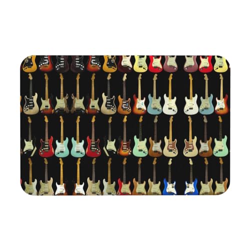 DIEzig Kieselgur mit Kunstgitarre, 39,9 x 60,9 cm, Herbstmatte, weiche Bodenmatte, Duschkissen, rutschfeste Gummi-Rückseite von DIEzig