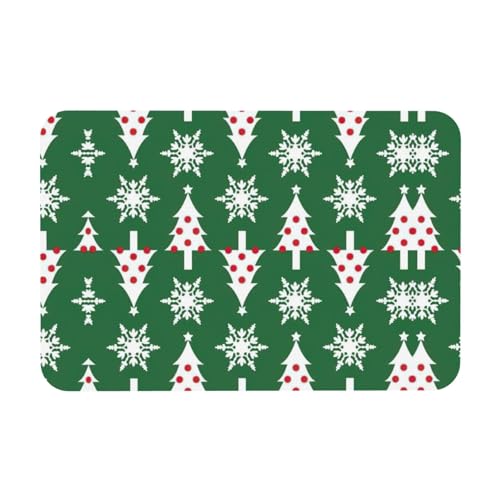 DIEzig Kieselgur mit Weihnachtsbaum-Muster, 39,9 x 60,9 cm, Herbstmatte, weiche Bodenmatte, Duschkissen, rutschfeste Gummi-Rückseite von DIEzig