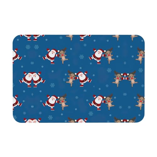 DIEzig Kieselgur mit Weihnachtsmusterdruck, 39,9 x 60,9 cm, Herbstmatte, weiche Bodenmatte, Duschkissen, rutschfeste Gummi-Rückseite von DIEzig
