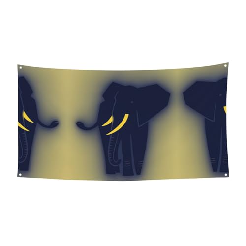 Elefanten-Silhouetten-Druck, hängende Halloween-Party-Banner für Feiertage, 1 Stück, ideal für Halloween-Weihnachtsfeiern von DIEzig