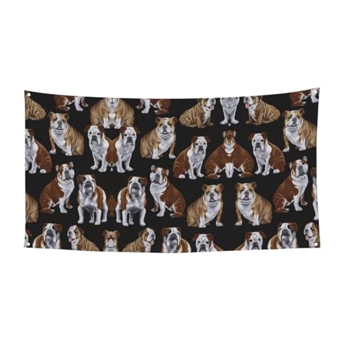 Englische Bulldoggen zum Aufhängen, Halloween-Party-Banner für Feiertage, 1 Stück, ideal für Halloween-Weihnachtsfeiern von DIEzig