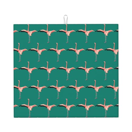 Flamingo1 Druck-Abtropfmatte für Küche, ästhetisch, saugfähig, Abtropfmatte, Küchenabtropfmatte, leicht zu reinigen von DIEzig