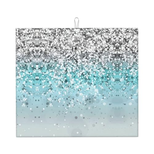 Glitzernder blauer Hintergrund, niedliche Abtropfmatte für Küche, ästhetisch, saugfähig, Abtropfmatte, Küchen-Abtropfmatte, leicht zu reinigen Glitzernder blauer Hintergrund, niedliche Abtropfmatte für Küche, ästhetisch, saugfähig, Abtropfmatte, Küchen-Abtropfmatte, leicht zu reinigen von DIEzig