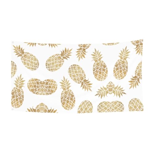 Goldene Ananas-Hintergrunddruck, hängende Halloween-Party-Banner für Feiertage, 1 Stück, ideal für Halloween-Weihnachtsfeiern von DIEzig