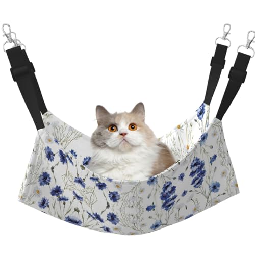 Hängematte, Motiv: Blumen und Kornblumen, Gänseblümchen, mittelgroß, weiches Bett für Kätzchen, Frettchen, Welpen oder kleine Haustiere Hängematte, Motiv: Blumen und Kornblumen, Gänseblümchen, mittelgroß, weiches Bett für Kätzchen, Frettchen, Welpen oder kleine Haustiere von DIEzig