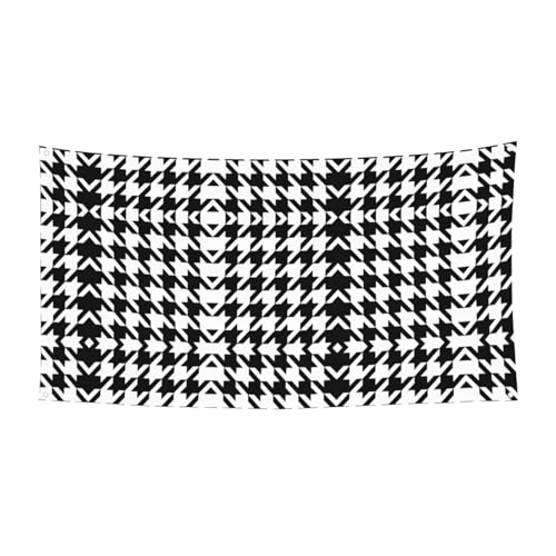 Halloween-Party-Banner mit Hahnentrittmuster, schwarz, zum Aufhängen, für Feiertage, 1 Stück, ideal für Halloween-Weihnachtsfeiern von DIEzig