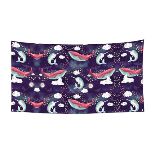 Halloween-Party-Banner mit Wal-Druck, für Feiertage, 1 Stück, ideal für Halloween, Weihnachtsfeiern von DIEzig