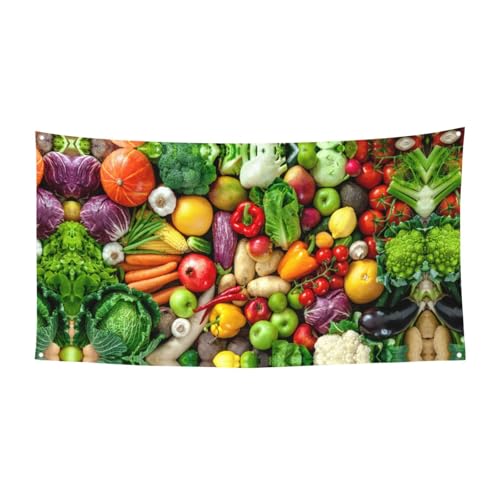 Halloween-Party-Banner mit frischem Obst und Gemüse, zum Aufhängen, ideal für Halloween, Weihnachtsfeiern, 1 Stück von DIEzig