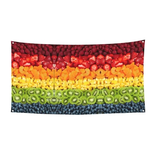 Halloween-Partybanner mit Obst-Regenbogen-Druck, ideal für Halloween, Weihnachtsfeiern, 1 Stück von DIEzig