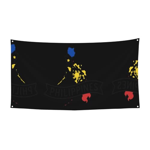 Halloween-Partybanner mit Philippinen-Kartendruck, ideal für Halloween, Weihnachtsfeiern, 1 Stück von DIEzig