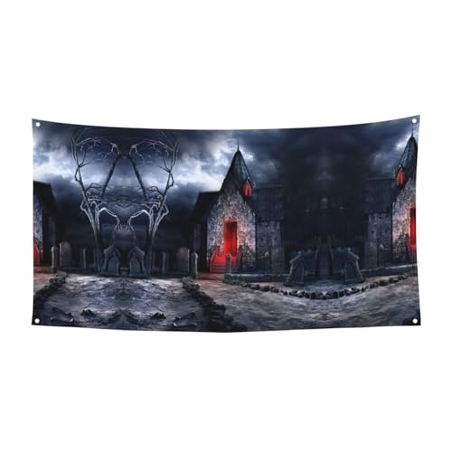 Halloween-Partybanner mit altem Kryptusdruck, ideal für Halloween, Weihnachtsfeiern, 1 Stück von DIEzig
