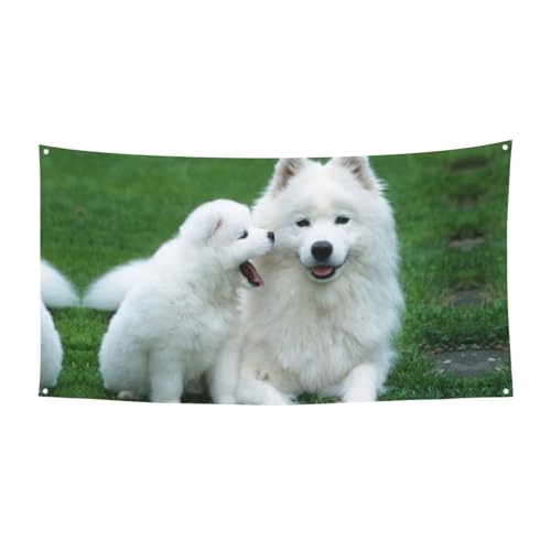 Halloween-Partybanner mit weißem Hund, zum Aufhängen, für Feiertage, 1 Stück, ideal für Halloween-Weihnachtsfeiern von DIEzig