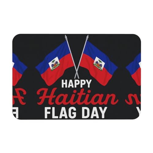 Happy Haitianischer Druck, Kieselgur-Matte, Herbst-Weichbodenmatte, Duschkissen, rutschfeste Gummi-Rückseite, 39,9 x 60,9 cm von DIEzig