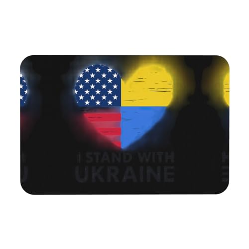 I Stand Withukraine Printing Kieselgur Matte, herbstliche weiche Bodenmatte, Duschkissen, rutschfeste Gummi-Rückseite, 39,9 x 60,9 cm von DIEzig