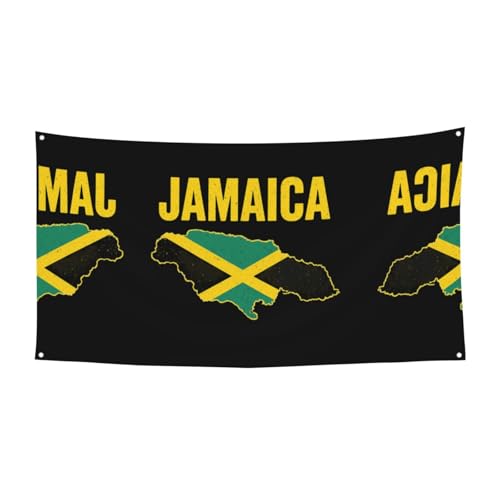Jamaika-Karten-Flagge, Konturdruck, hängende Halloween-Party-Banner für Feiertage, 1 Stück, ideal für Halloween-Weihnachtsfeiern von DIEzig