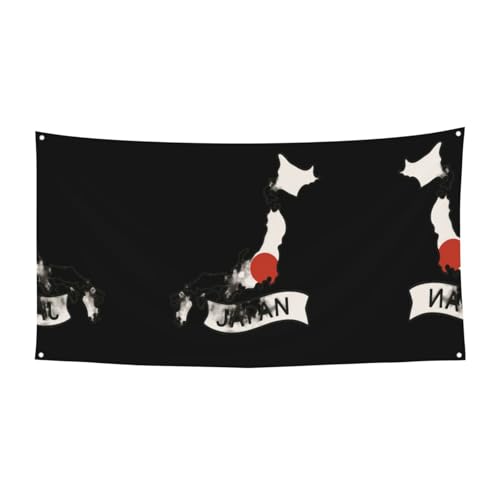 Japanische Karte mit Flagge, zum Aufhängen, Halloween-Party-Banner für Feiertage, 1 Stück, ideal für Halloween-Weihnachtsfeiern von DIEzig
