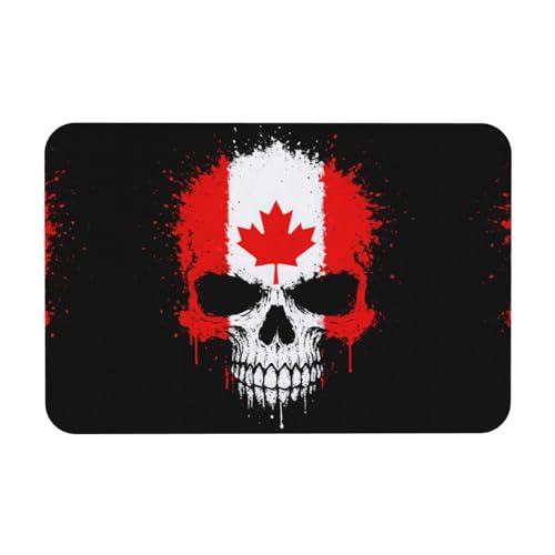 Kieselgur-Matte, Motiv: Kanada, Totenkopf, Flagge, 40 x 60 cm, Herbstmatte, weiche Bodenmatte, Duschkissen, rutschfeste Gummi-Rückseite von DIEzig
