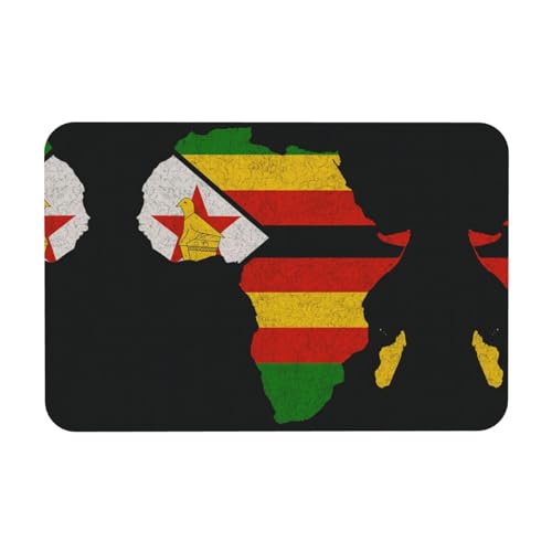 Kieselgur Matte, Motiv: Landkarte von Afrika, 39,9 x 60,9 cm, weiche Bodenmatte, Duschkissen, rutschfeste Gummi-Rückseite von DIEzig